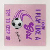 Voetbal: Speel als een meisje, probeer op te houde Legpuzzel (Horizontaal)