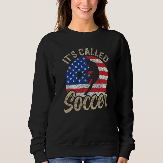 Voetbal speelt de Amerikaanse vlag Het heet Voetba Trui (Voorkant)
