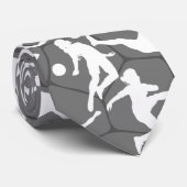 Voetbal Spel Pattern.b Grijs BG Stropdas (Opgerold)