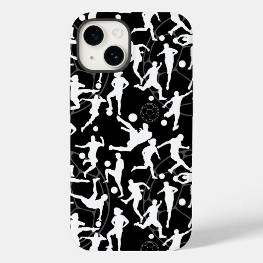 Voetbal Spel Pattern.b Zwart BG Case-Mate iPhone Case (Achterkant)