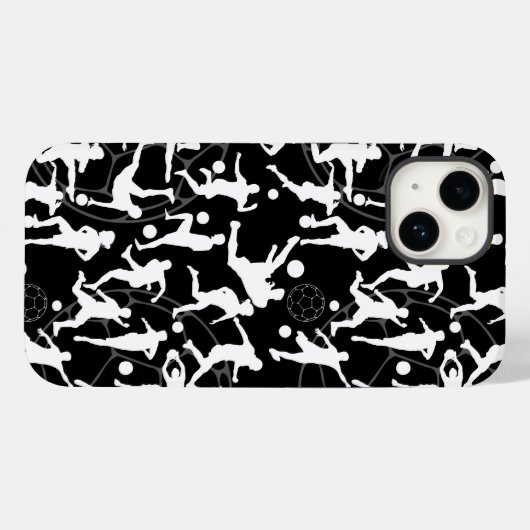 Voetbal Spel Pattern.b Zwart BG Case-Mate iPhone Case (Achterkant (horizontaal))
