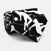 Voetbal Spel Pattern.b Zwart BG Stropdas (Opgerold)