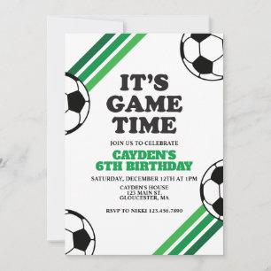 Voetbal Spel Tijd Groene Strepen Verjaardag Kaart