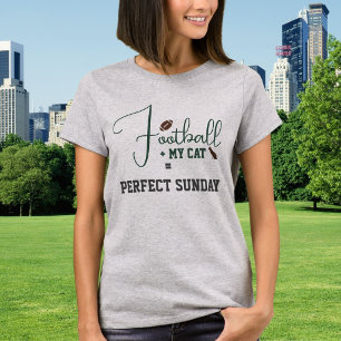 Voetbal Speldag Kat Moeder Script Groen Licht Staa T-shirt