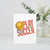 Voetbal spelen briefkaart (Staand voorkant)