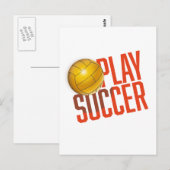 Voetbal spelen briefkaart (Voorkant / Achterkant)