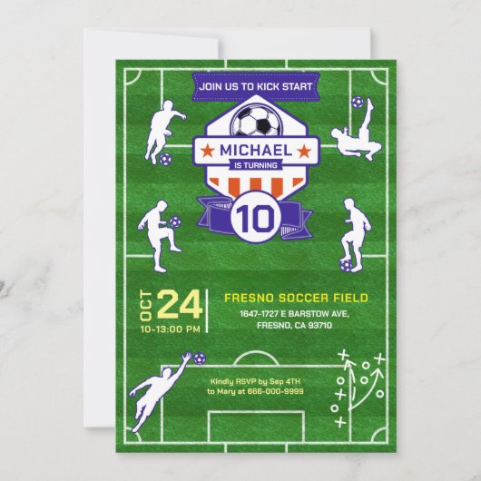 Voetbal spelen football veld Verjaardagsfeest Kaart (Voorkant)