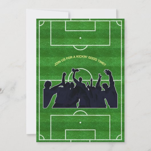 Voetbal spelen football veld Verjaardagsfeest Kaart (Achterkant)