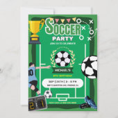 Voetbal spelen football veld Verjaardagsfeest Kaart (Voorkant)