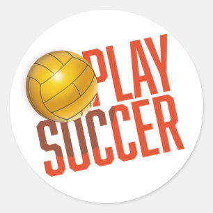 Voetbal spelen Kussensloop Ronde Sticker