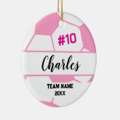 Voetbal-speler | Aangepast naamnummer & team Keramisch Ornament (Rechts)
