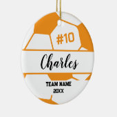 Voetbal-speler | Aangepast naamnummer & team Keramisch Ornament (Rechts)