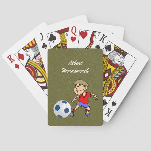 Voetbal - Speler afbeelding en Bal - Personaliseer Pokerkaarten (Achterkant)