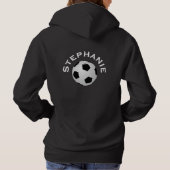Voetbal Speler Club of Team, Naam, Zwart Hoodie (Achterkant)