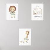 Voetbal Speler, Kinder aangepaste tekstnaam Muurkunst Sets (Voorkant)