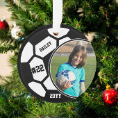 Voetbal Speler Naam Nummer Foto Keepsake Ornament
