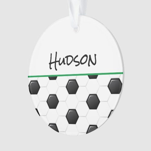 Voetbal Speler NAAM Run Kick Doel Fun Ornament (voorkant)