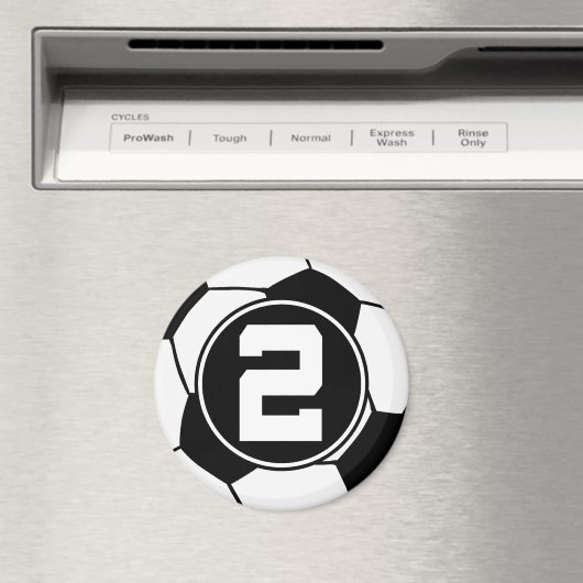 Voetbal Speler Nummer 2 Stocking Stuffer Magneet (Insitu (Vaatwasser))