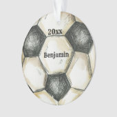 Voetbal-speler op maat van Kerstmis Ornament (voorkant)