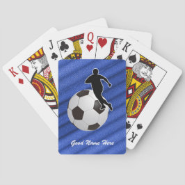 Voetbal - Speler Silhouet en Bal - personaliseren Pokerkaarten