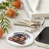 Voetbal Spirit USA, Amerikaans Vlag Voetbal Sleutelhanger (Voorkant Rechts)