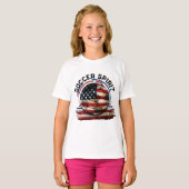 Voetbal Spirit USA, noodlijdende Amerikaanse vlag T-shirt (Voorkant volledig)