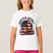 Voetbal Spirit USA, noodlijdende Amerikaanse vlag T-shirt (Voorkant)