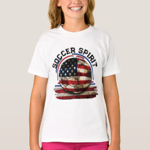Voetbal Spirit USA, noodlijdende Amerikaanse vlag T-shirt