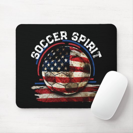 Voetbal Spirit USA, Voetballer USA Patriottisme Muismat (Met muis)