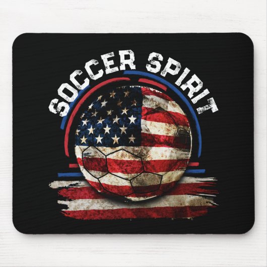 Voetbal Spirit USA, Voetballer USA Patriottisme Muismat (Voorkant)