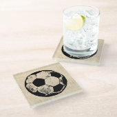 voetbal sport Art  sport Glazen Onderzetter (Schuin)