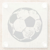 voetbal sport Art  sport Glazen Onderzetter (Achterkant)