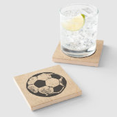 voetbal sport Art  sport Stenen Onderzetter (Zijkant)