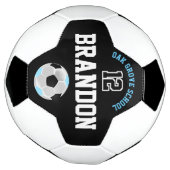 Voetbal Sport - Baby Blauw, Zwart en Wit (Gedraaid)