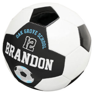 Voetbal Sport - Baby Blauw, Zwart en Wit