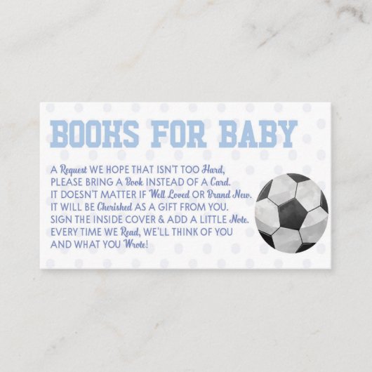 Voetbal Sport Baby shower Boeken voor Baby Kaart (Voorkant)