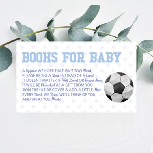 Voetbal Sport Baby shower Boeken voor Baby Kaart