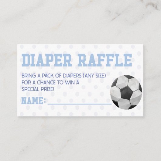 Voetbal Sport Baby shower Luier Raffle Informatiekaartje (Voorkant)