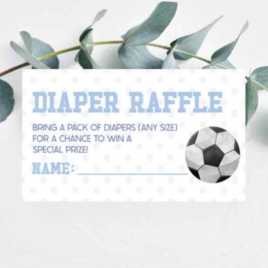 Voetbal Sport Baby shower Luier Raffle Informatiekaartje