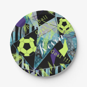voetbal sport bal spel papieren bordje