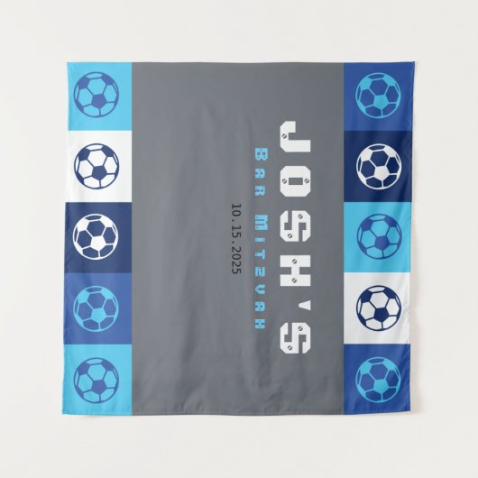 Voetbal Sport Bar Bat Mitzvah Photo-Op Achtergrond Wandkleed (Voorkant (horizontaal))