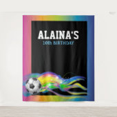 Voetbal Sport Bar Bat Mitzvah Photo-Op Achtergrond Wandkleed (Voorkant)