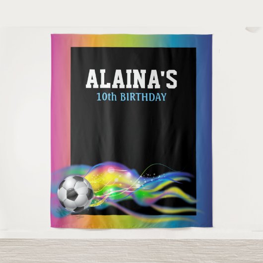 Voetbal Sport Bar Bat Mitzvah Photo-Op Achtergrond Wandkleed (Voorkant)