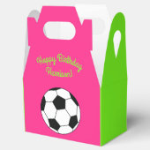 Voetbal sport Birthday Party roze Bedankdoosjes (Geopend)