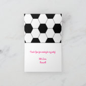 Voetbal sport Birthday party roze Dank je Kaart (Binnen)