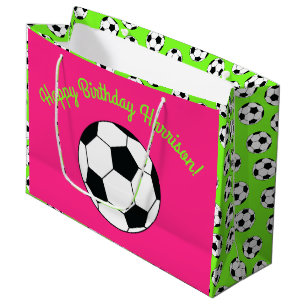 Voetbal sport Birthday Party roze Groot Cadeauzakje