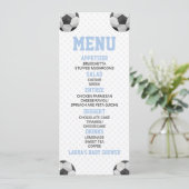 Voetbal Sport Blauw Baby shower Voedsel Menu (Staand voorkant)