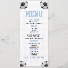 Voetbal Sport Blauw Baby shower Voedsel Menu