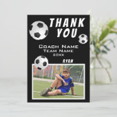 Voetbal Sport Dank coach  Bedankkaart (Staand voorkant)