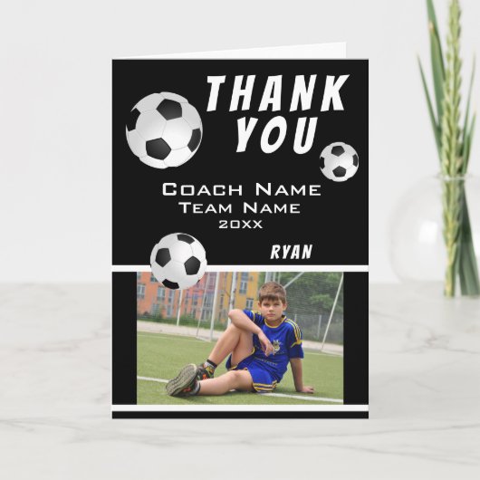 Voetbal Sport Dank je Coach Kaart (Voorkant)